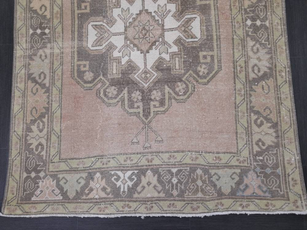 Vintage Turkish Oushak Runner Rug 4.2 x 11 Muted Vintage Runner Rug Hallway Runner Rug Kitchen Runner Rug Wool Runner Rug Wool Oushak Rug
