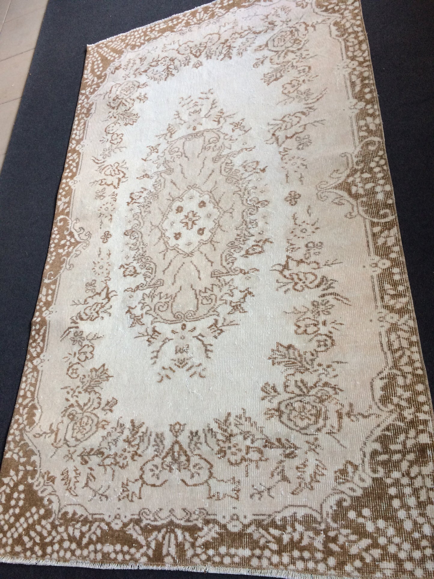 MUTED Oushak Rug, 3x7 Turkish Rug, Oushak Rug, Rustic Neutral Rug, Wool Oushak Rug, Oushak Runner Rugs,Turkish Farmhouse Rug, Vintage Rug