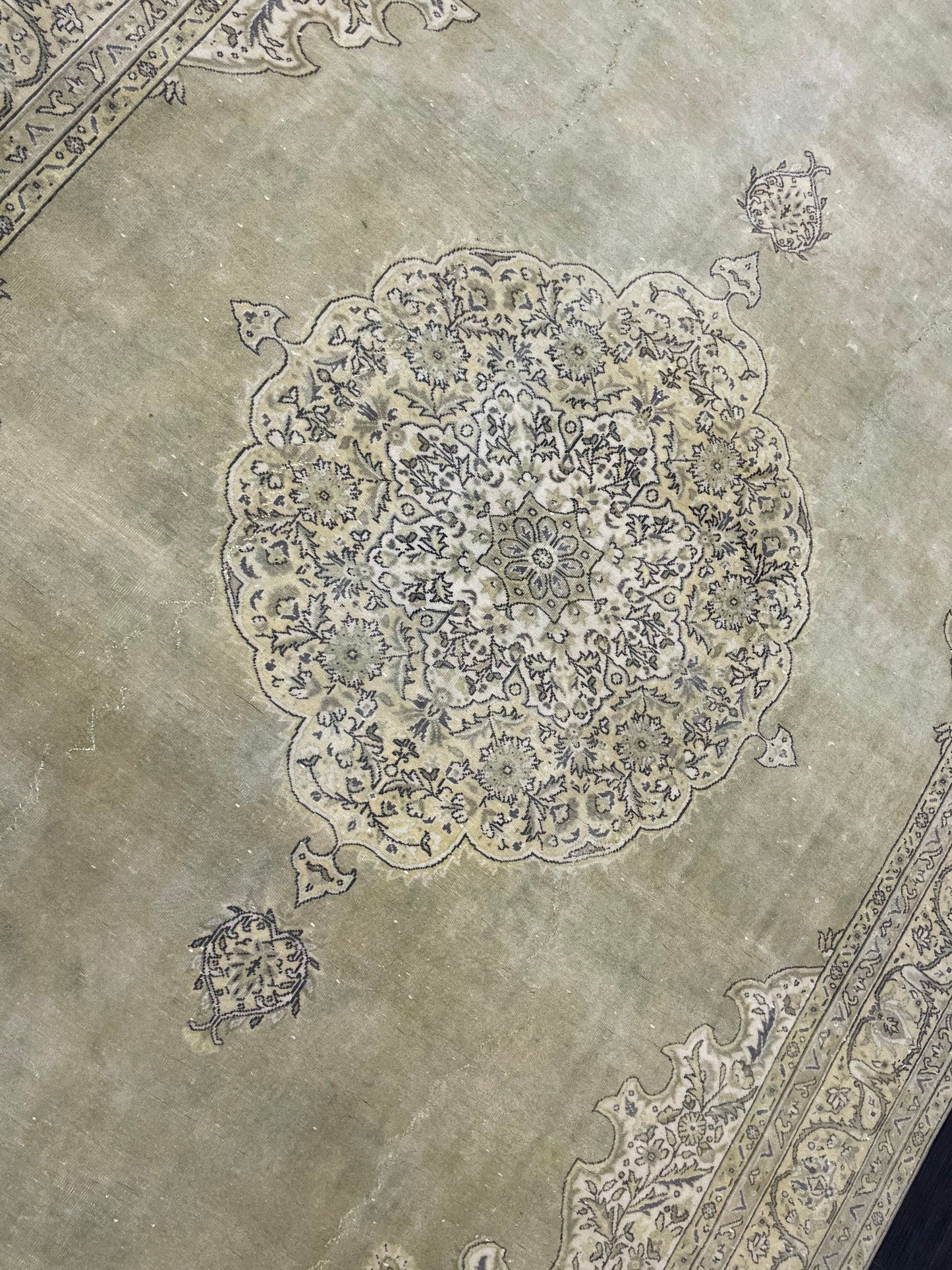 Vintage Turkish Rug Vintage Green 7x10 ft Rug, Oriental Rug Wool Rug Fine Hand Knotted Vintage Rug HandMade Rug Persian Rug