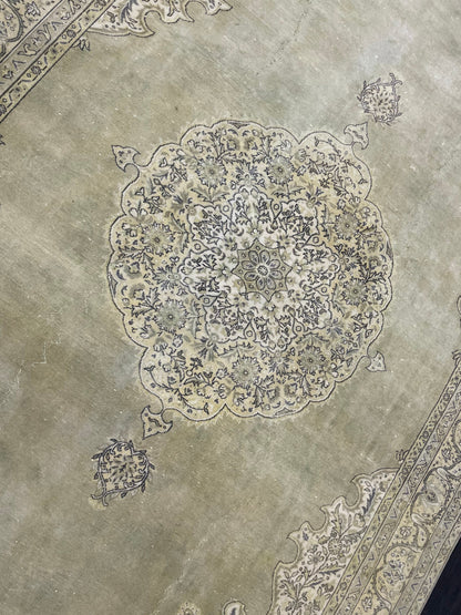 Vintage Turkish Rug Vintage Green 7x10 ft Rug, Oriental Rug Wool Rug Fine Hand Knotted Vintage Rug HandMade Rug Persian Rug