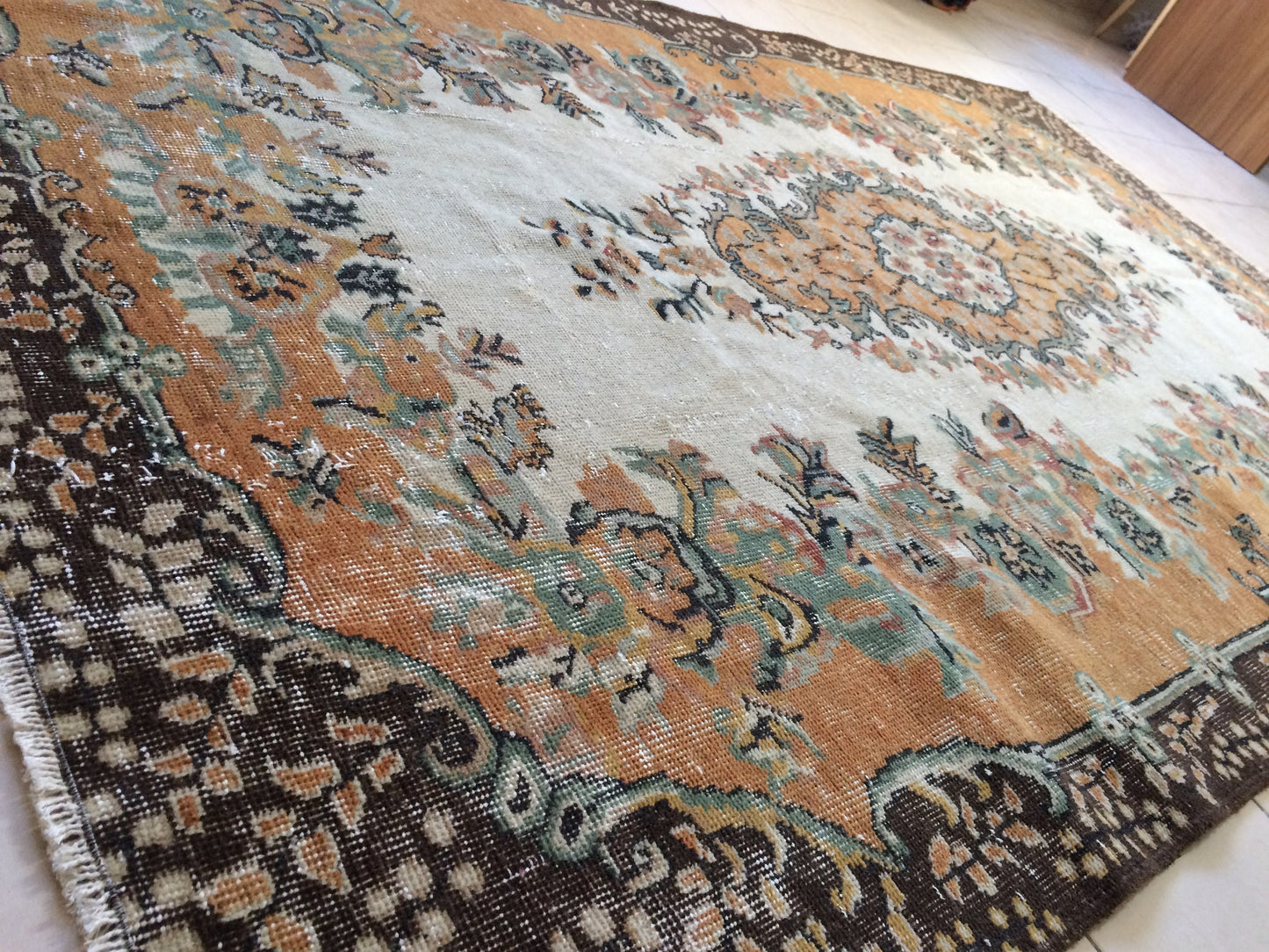 Turkish Oushak Rug Large Area Oushak Rug Pastel Colors Rug Hand Made Oushak Rug Distressed Colors Rug Earth Tones Rugs
