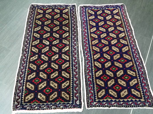 Twin Vintage Rug Mini Rug Navy Oushak Rug Small Area Rug Pair Turkish Rug Hand Made Rug A Pair Small Rug Twin Oriental Rug