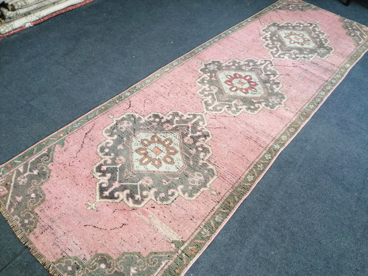 9.4 x 3 Oushak Runner Rug Turkish Runner Rug Vintage Runner Rug Hallway Runner Rug Kitchen Runner Rug Wool Runner Rug Wool Oushak Rug