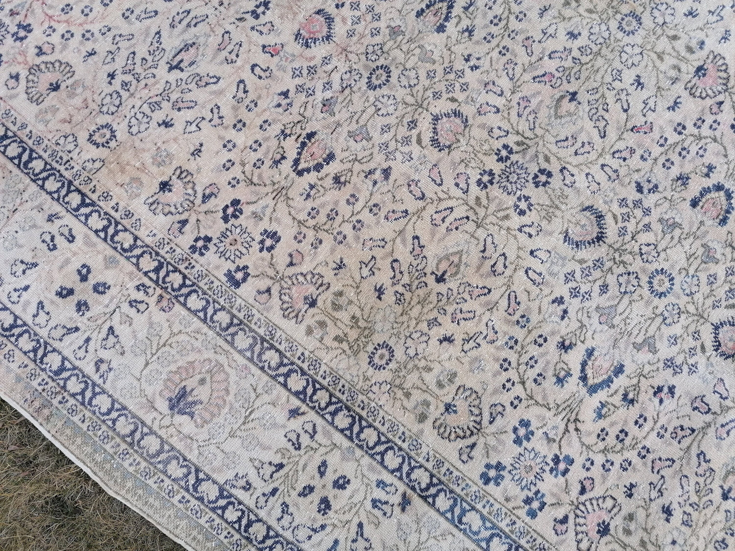 7.8 x 10.10 Vintage turkısh rug, vintage oushak rug, wool anatolian rug