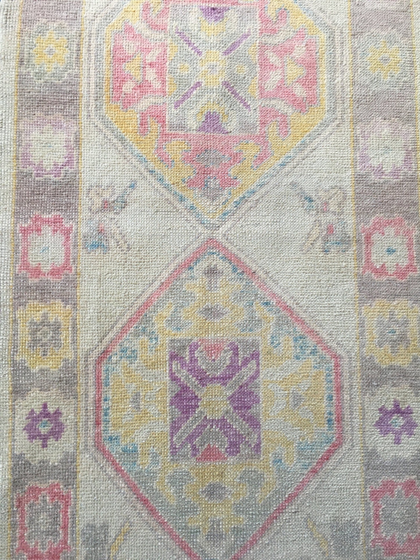 3x8 feet handmade new turkish runner rug, vintage destroyed beige wool kitchen floor runner, long oushak purple living room area runner rug