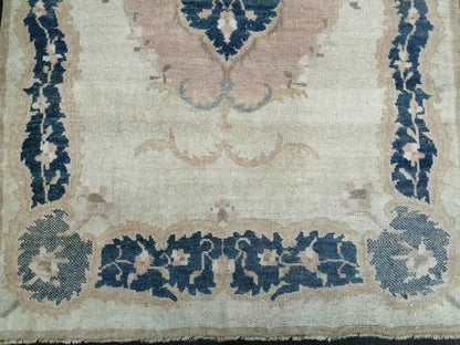 Persian Rug, Muted Vintage Rug,  5x9 Blue Turkish Rug, Wool Entryway Rug, Livingroom Rug Oushak Rug Navy Oriental Rug