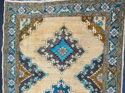 Vintage Handmade Vintage 5x13 Runner Oushak Runner Rug Turkish Runner Rug Vintage Runner Rug Star Kitchen Runner Natural Wool Runner