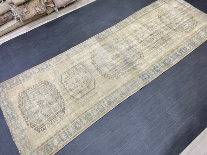 Distressed Runner Rug Turkish Runner Rug 4x12 Vintage Runner Rug Hallway Runner Rug Kitchen Runner Rug Wool Runner Rug Wool Rug