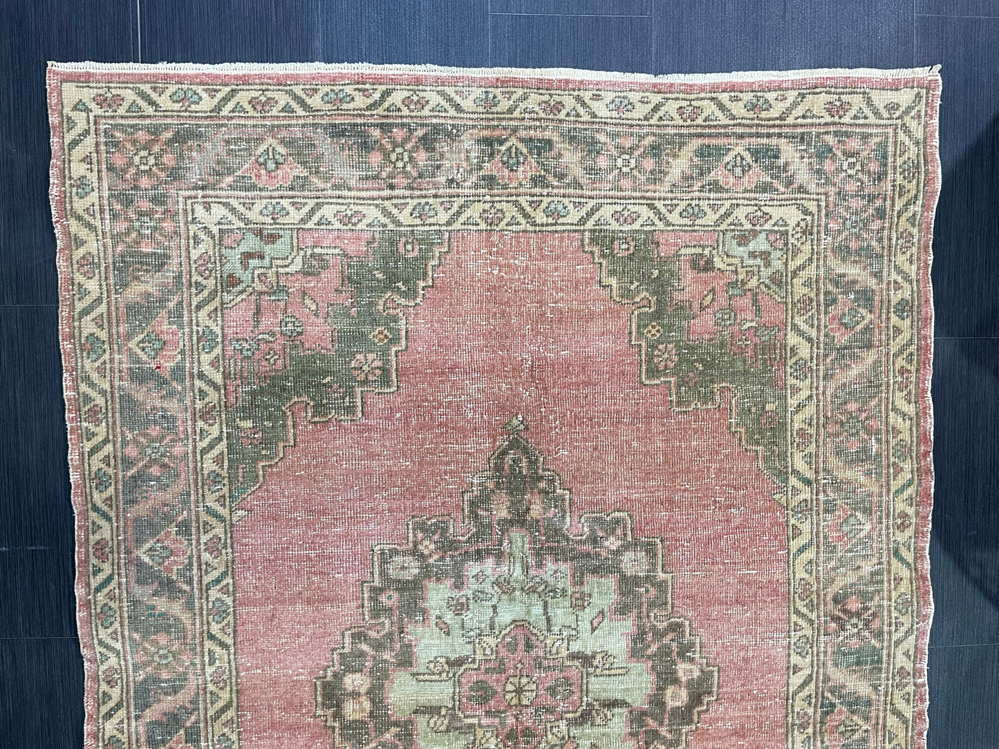 Handmade Rug, Vintage 4.4 x 6.4 Turkish Rug, Persian Rug, NATURAL Wool Rug, Living Room Rug, Oushak Rug, Hand Knotted Rug, Kitchen Rug,