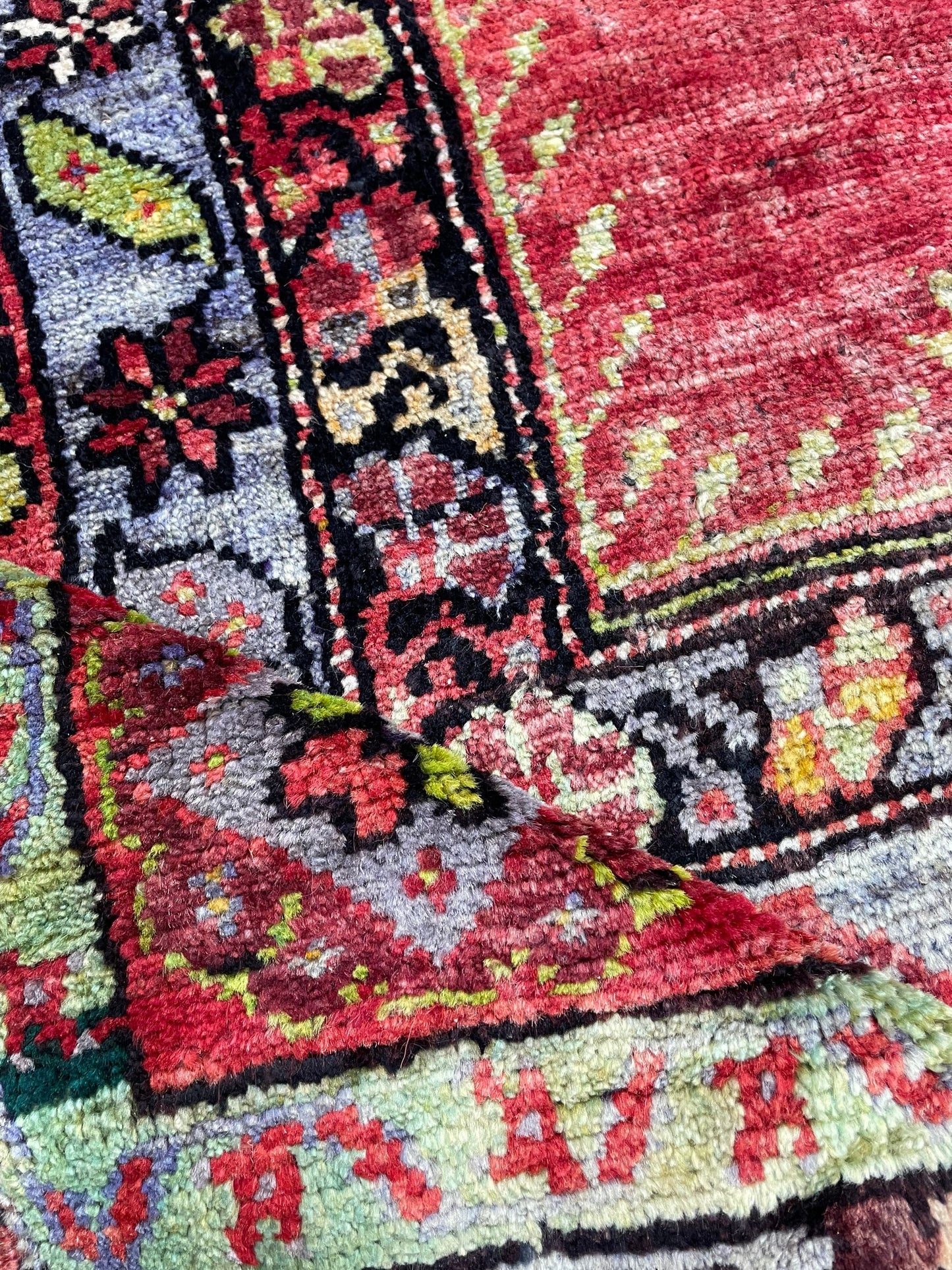 Vintage RUG, TURKISH 4.2 x 7.4 Rug, Wool Hand Knotted Rug, Persian Rug Wool Handmade Rug, Oushak Rugs Muted Hand Knotted rug