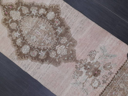 Vintage Runner Rug 2.8 x 11.4 Turkish Runner Rug Handmade Runner Rug Hallway Runner Kitchen Runner Rug Wool Runner Rug Oriental Runner Rug