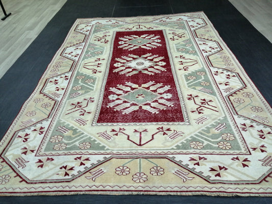 9.3 x 6.5 OUSHAK RUG TURKISH Oushak Rug Vintage Oushak Runner Rug Vintage Runner Rug Wool Oushak Rug Hand Made Rugs Vintage Turkish Rug