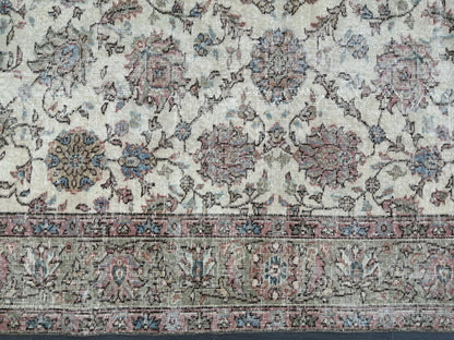 Floral Vintage Rug OUSHAK 7 x 9.8 TURKISH Rug Oriental Vintage Wool Rug Hand Made Rugs Vintage Turkish Rug