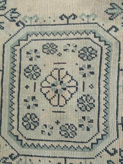 Muted Oushak Runner Rug 11.5 x 3.7 Vintage Turkish Runner Rug Muted Vintage Runner Rug Hallway Runner Rug Kitchen Runner Rug Wool Runner