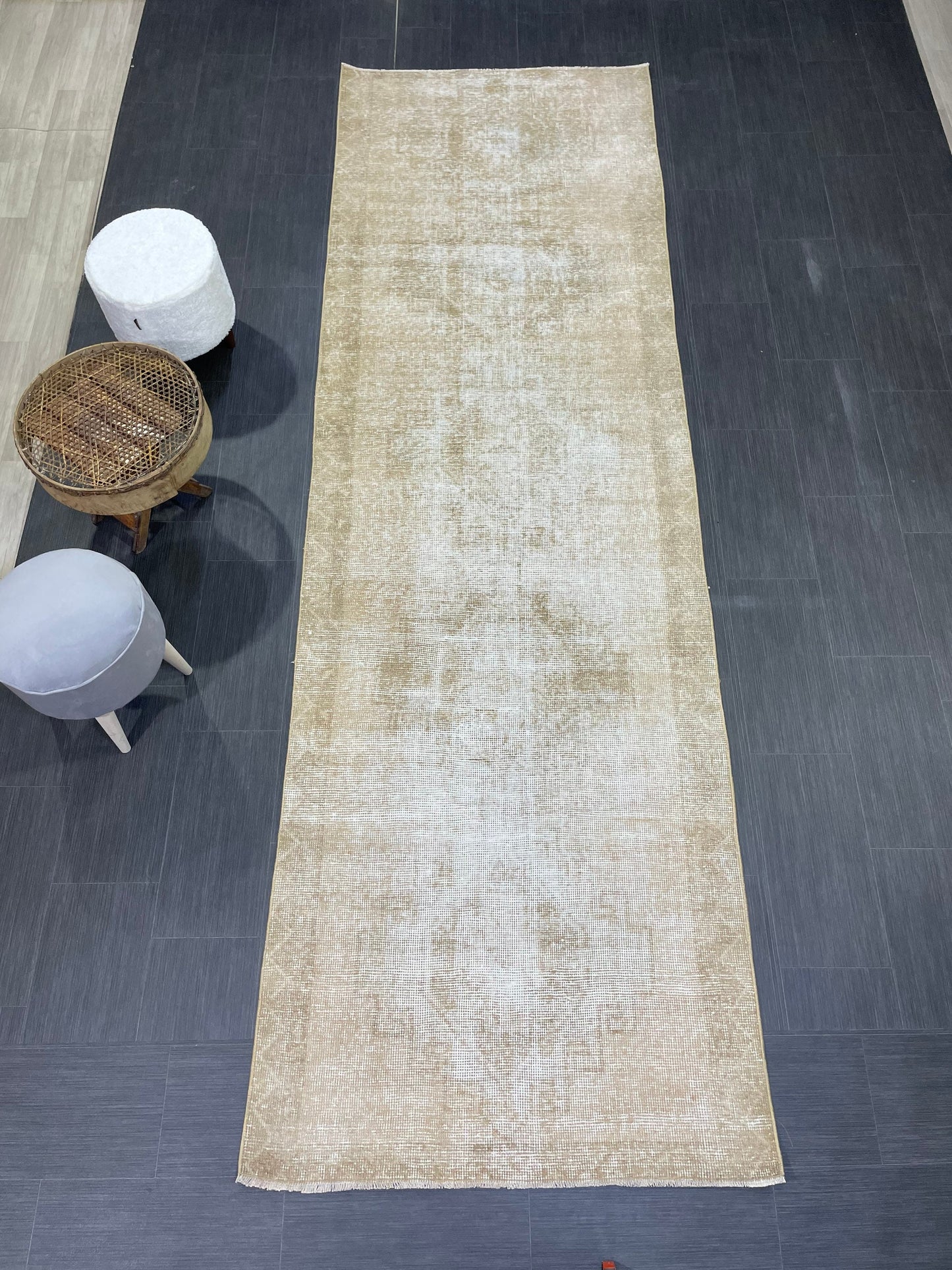 Distressed Vintage Runner Rug 3.6 x 11.5 ft Turkish Runner Rug Vintage Runner Rug Hallway Runner Rug Kitchen Runner Rug Wool Pile Runner Rug