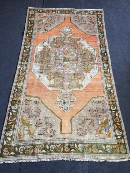 OUSHAK RUG TURKISH Oushak Rug Vintage Oushak Runner Rug Vintage Runner Rug Wool Oushak Rug Hand Made Rugs Vintage Turkish Rug