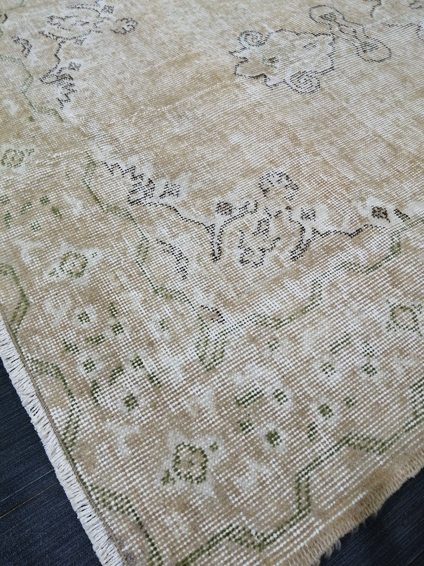 3.6 X 6.5 Neutral Rugs, Hand Made Rug, Neutral Oushak Rug, Rustic Rug, Rug Runner, Turkish Rug, Farmhouse Rug, Vintage Rug, Wool rug