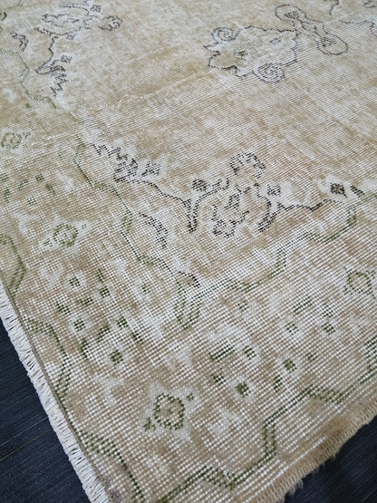 3.6 X 6.5 Neutral Rugs, Hand Made Rug, Neutral Oushak Rug, Rustic Rug, Rug Runner, Turkish Rug, Farmhouse Rug, Vintage Rug, Wool rug