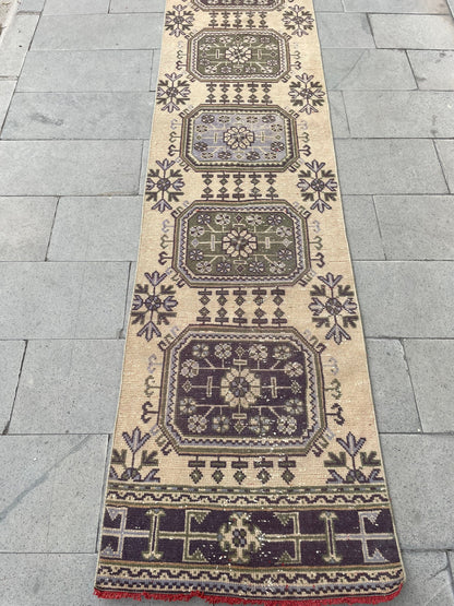 Long Vintage Runner Rug, Stairs Runner Rug 2.5 x 20 ft, Handmade Runner Rug, XL Oriental Runner Rug, Staircase Hand Knotted Runner