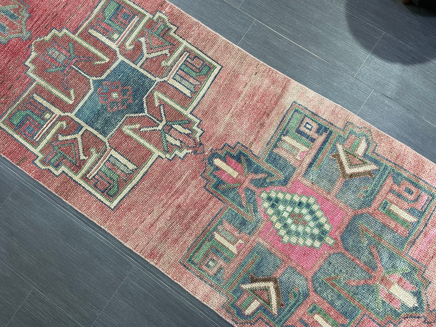 Handmade Runner Rug, 2.8 x 11.2 Turkish Runner Rug, Vintage Runner Rug, Hallway Runner Rug,Hand Knotted Runner Rug Wool Oushak Runner