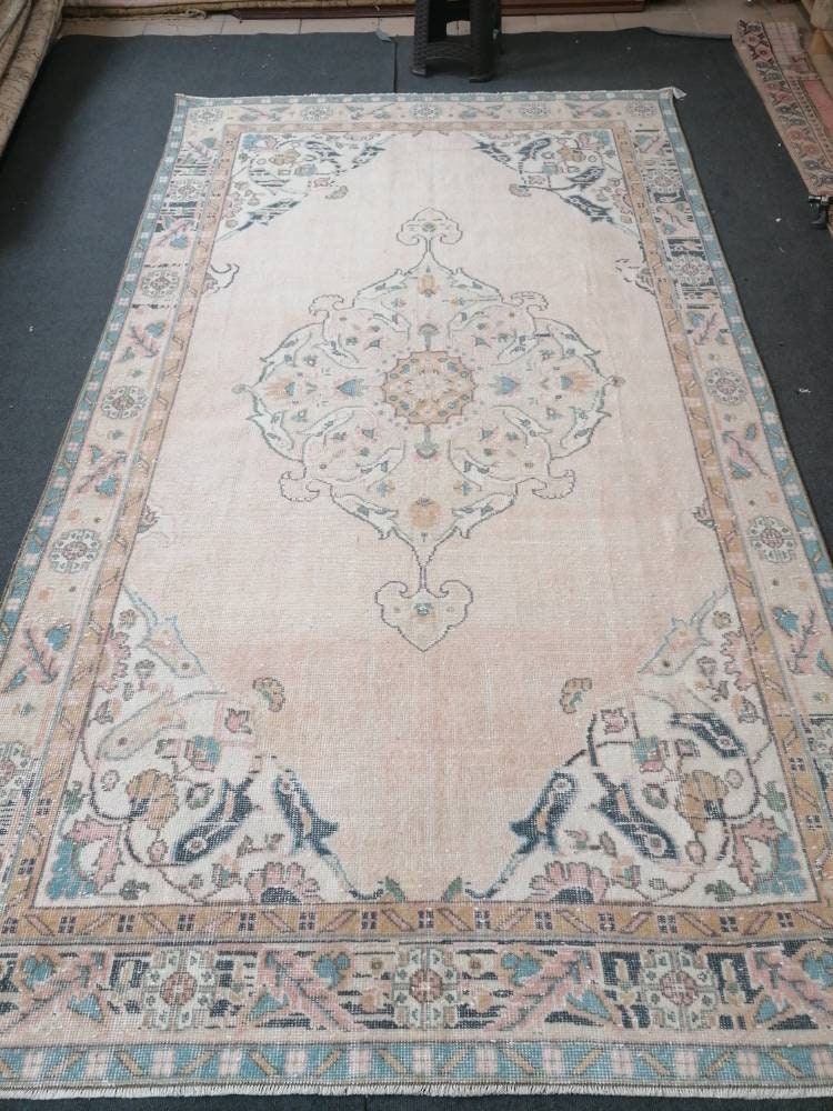 7 x 11.6 feet, navy blue oushak rug, vıntage turkısh rug, anatolian handmade rug, distressed rug