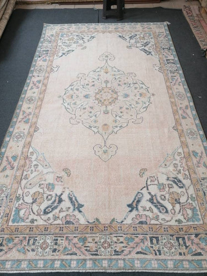 7 x 11.6 feet, navy blue oushak rug, vıntage turkısh rug, anatolian handmade rug, distressed rug