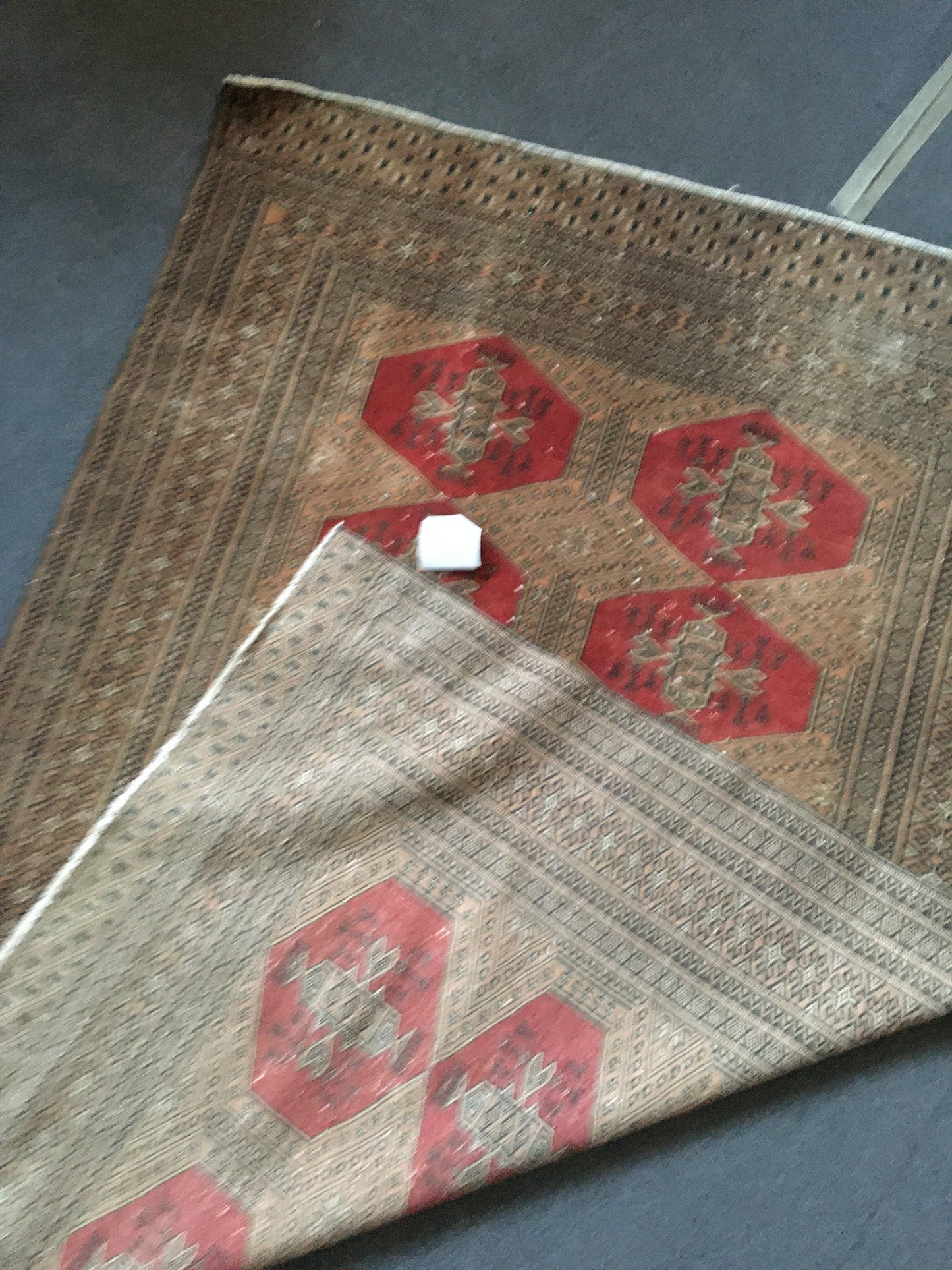 3.9x5.5 feet handmade persian rug, medium size faded brown kitchen rug, living room middle rug,laundry wool rug, turkish oushak red wide rug