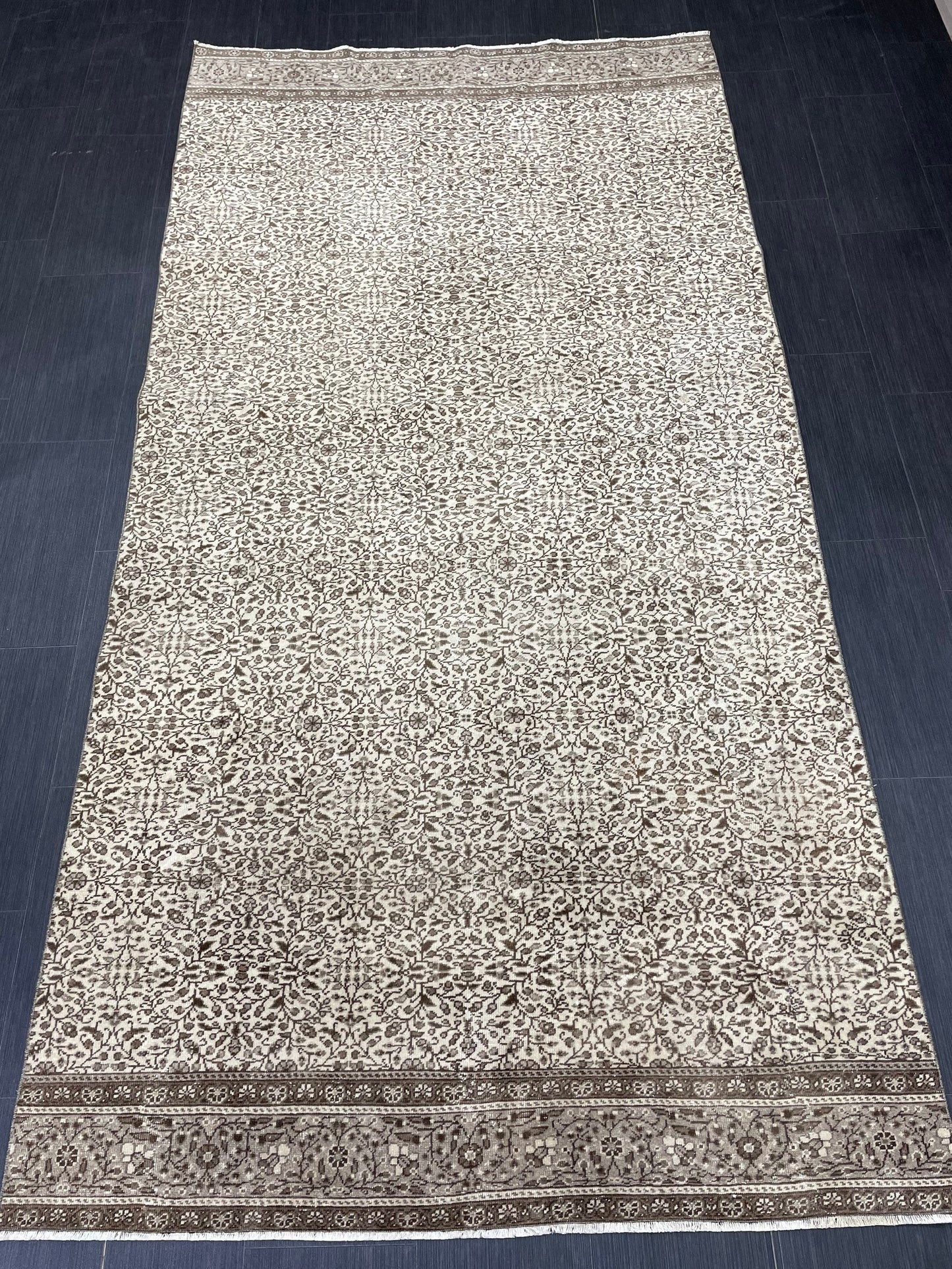 Neutral Oushak Runner Rug Turkish 4.7 x 9 Rug Runner Vintage Runner Hallway Runner Rug Persian Kitchen Runner Rug Oriental Wool Runner Rug