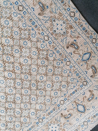 persian wool rug 6'4x8 distressed blue rug, turkish living room rug, handmade rug