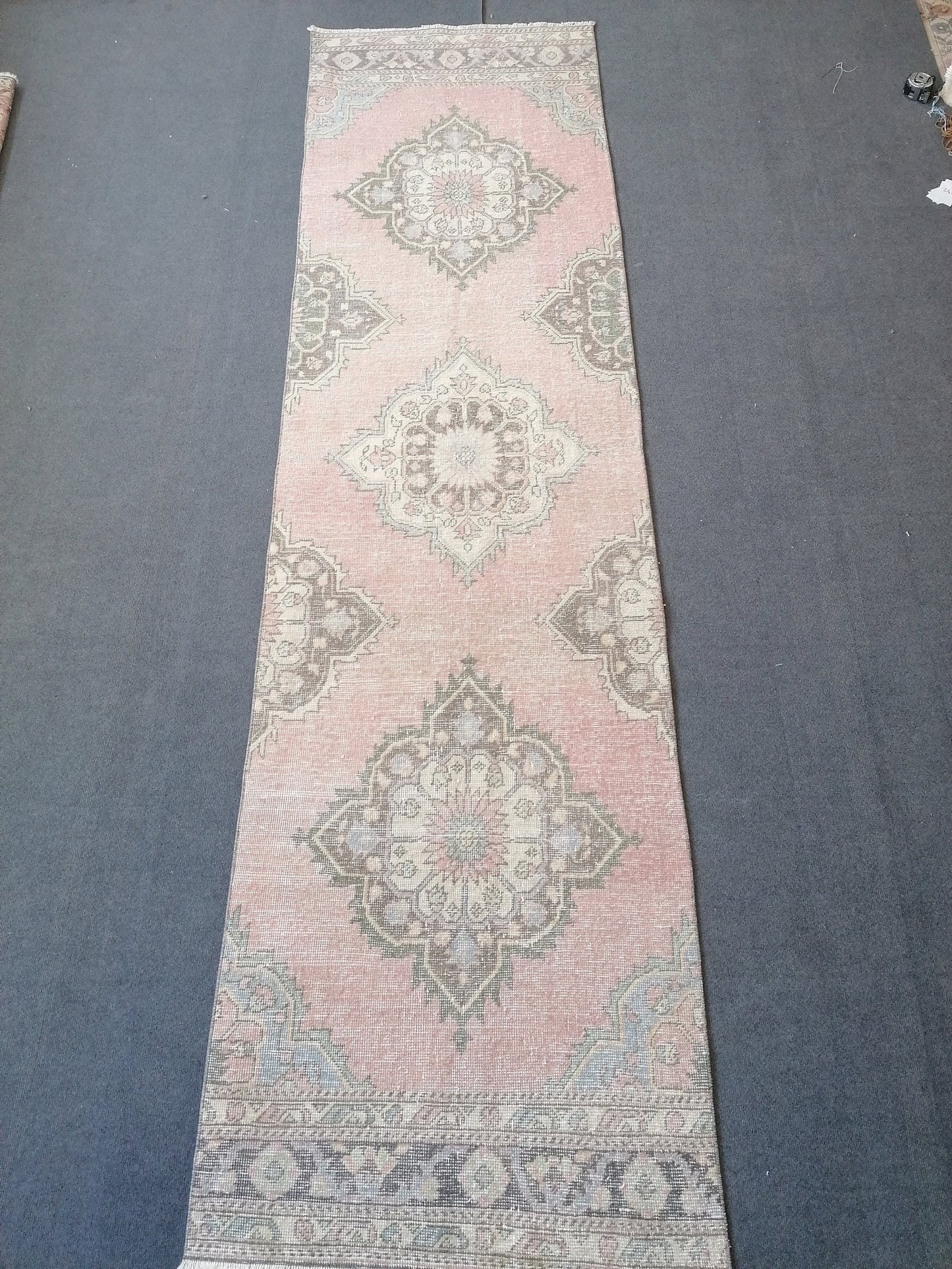 Pastel runner rug, anatolian runner rug,wool rug,hallway runner rug 10'10x2'10 feet