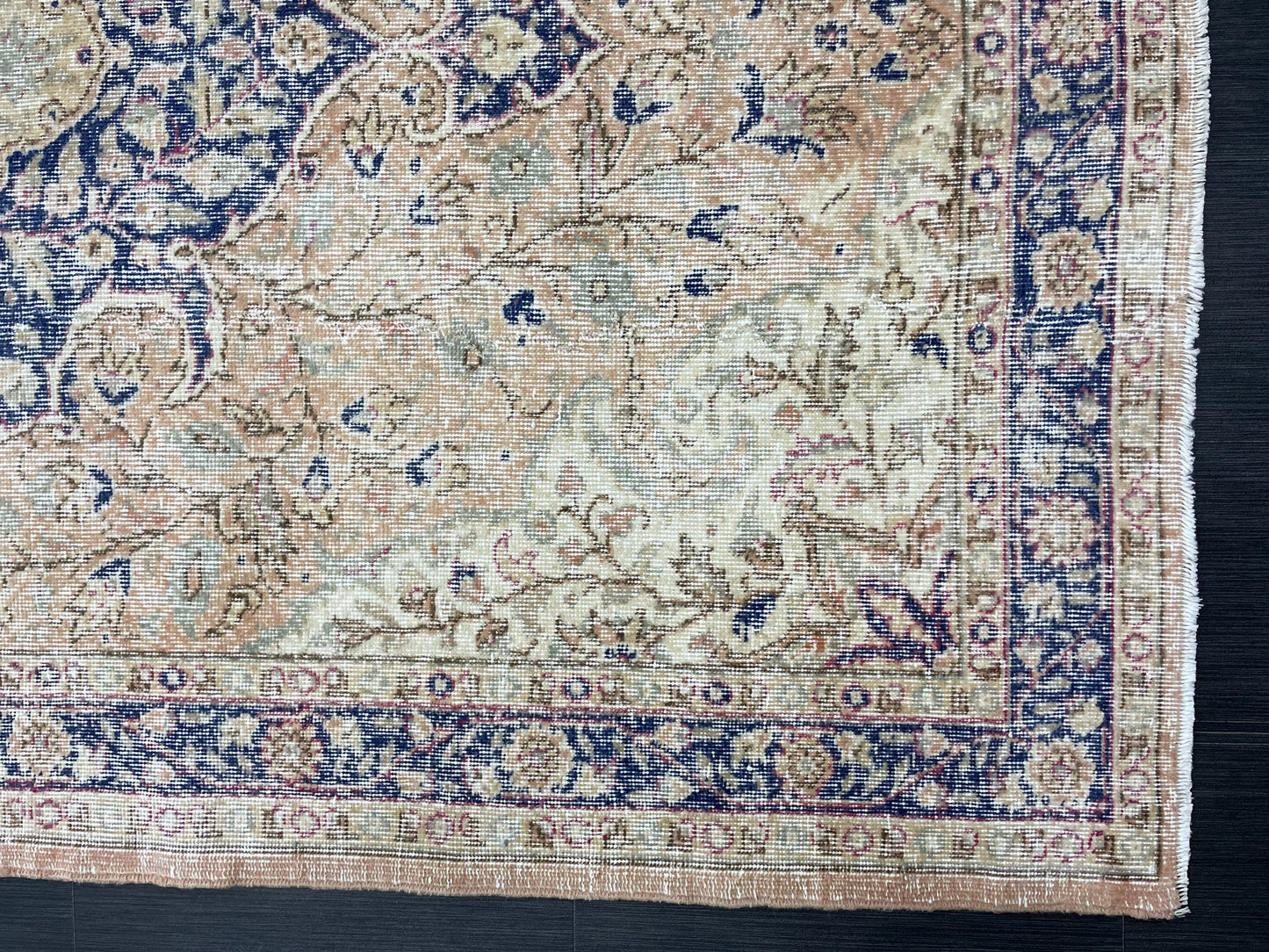 Persian RUG Vintage TURKISH 5.3 x 8.9 Rug Blue Vintage Rug Wool Oushak Rug Handmade Rug Hand Knotted Rug Natural Wool Rug