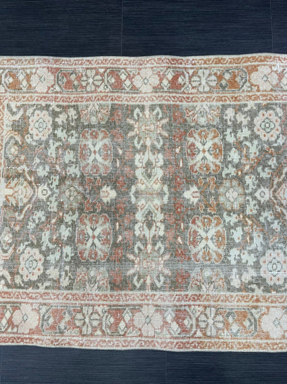 Wool Handmade 3 x 4.5 Rug, Persian Rug, Turkish Rug, Hand Knotted Wool Rug, Vintage Rug, Oushak Rug