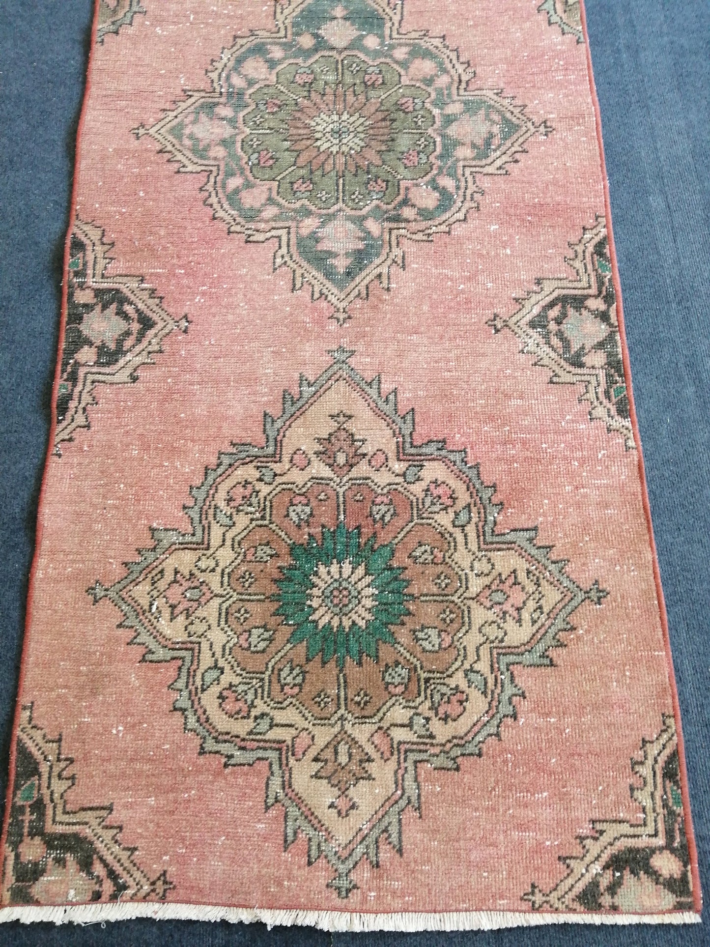 2.7 x 7 Oushak Runner Rug Turkish Runner Rug Vintage Runner Rug Hallway Runner Rug Kitchen Runner Rug Wool Runner Rug Wool Oushak Rug