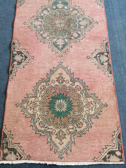 2.7 x 7 Oushak Runner Rug Turkish Runner Rug Vintage Runner Rug Hallway Runner Rug Kitchen Runner Rug Wool Runner Rug Wool Oushak Rug