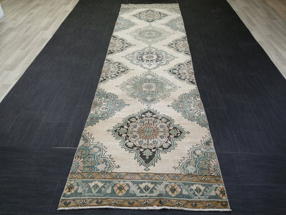 12.8X3.5 Oushak Runner Rug Turkish Runner Rug Vintage Runner Rug Hallway Runner Rug Kitchen Runner Rug Wool Runner Rug Wool Oushak Rug