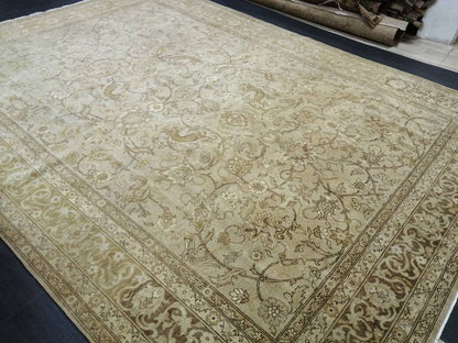 8.6 x 12 Large Persian RUG Oriental Rug Vintage Oushak Runner Rug 8 x 12 Rug Wool Turkish Rug Hand Made Rug 9x12 Brown Vintage Persian Rug