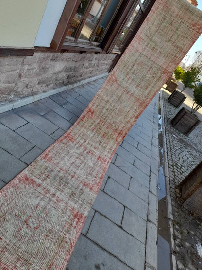 Extra Long Distressed Runner Rug 2.4 x 23 Long TURKISH Runner Rug XL Vintage Runner Rug Oriental Runner Rug Staircase Runner rug Handmade
