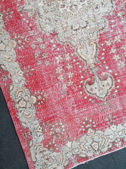 9'7x5'6 turkish oushak rug  vintage oushak rug vintage runner rug wool oushak rug distressed hand made rugs