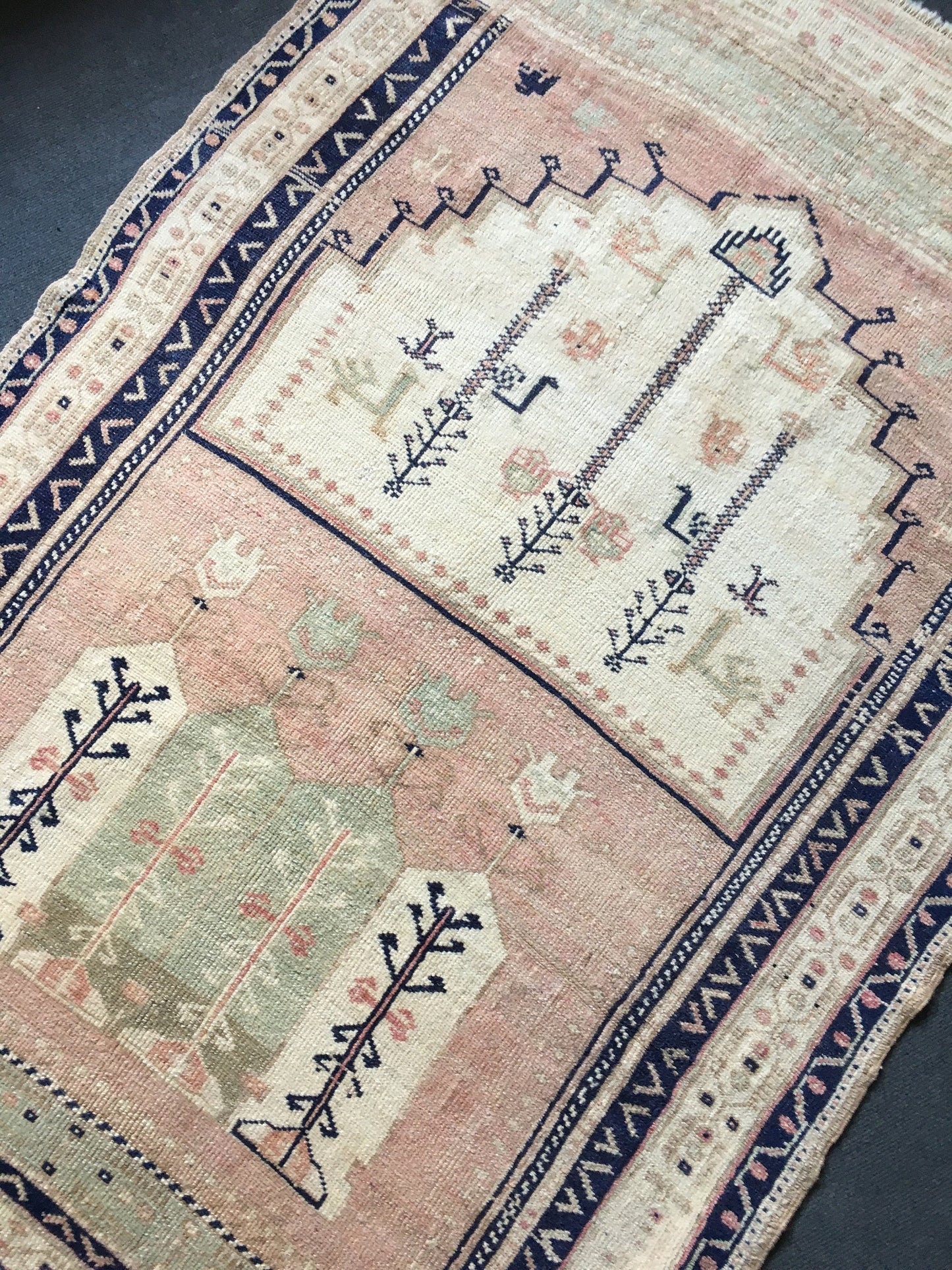 4x6 feet handmade beige living room floor rug, vintage blue kitchen area rug, bedroom area wool bohemian rug, turkish anatolian wide rugs