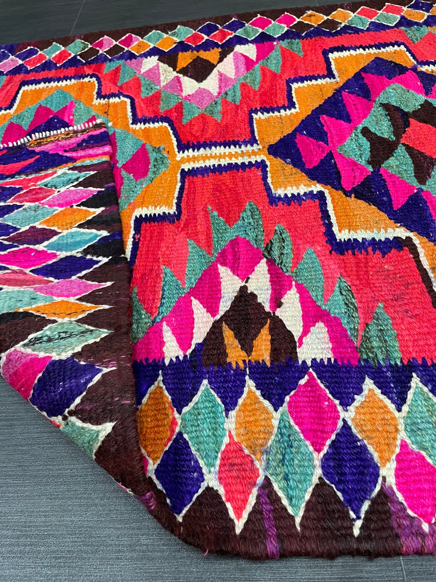 Vintage Runner rug 3 x 9.8 Handmade Flat woven Runner Kilim Runner Rug Boho Oriental Runner Vintage Flat weave Rug Wool Carpet Rug