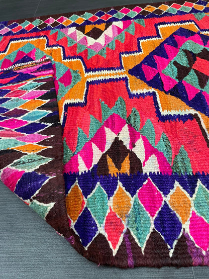 Vintage Runner rug 3 x 9.8 Handmade Flat woven Runner Kilim Runner Rug Boho Oriental Runner Vintage Flat weave Rug Wool Carpet Rug