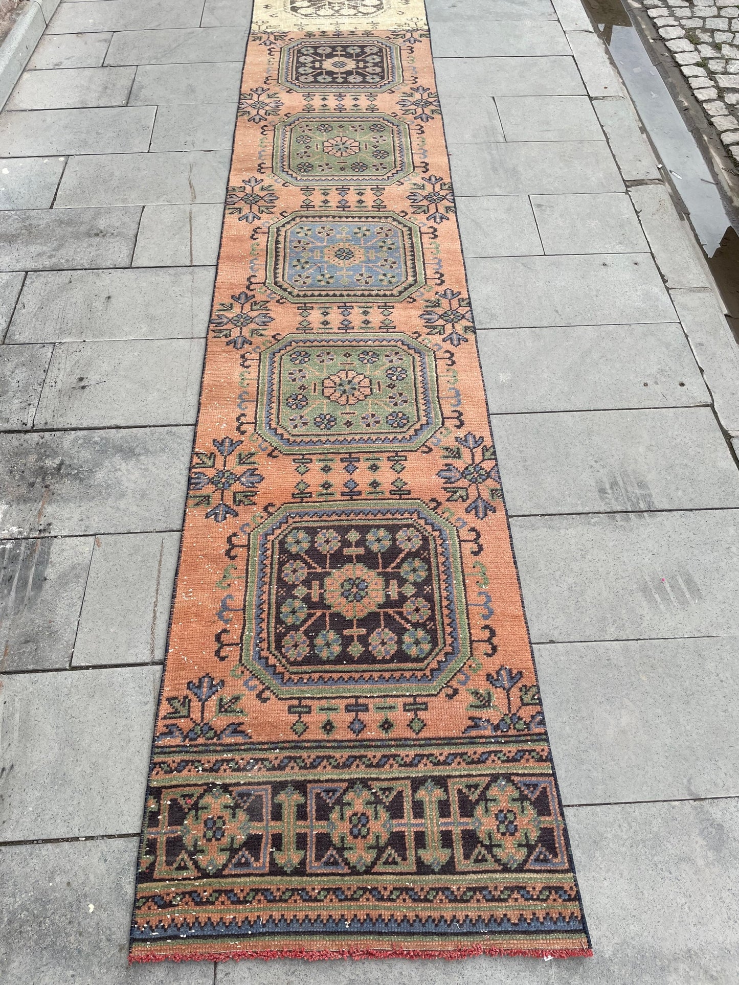 Vintage Staircase Runner Rug 2.3 x 31 ft Extra Long TURKISH Runner Rug Vintage Runner Rug Distressed Runner Rug  Runner Hand Knotted Runner