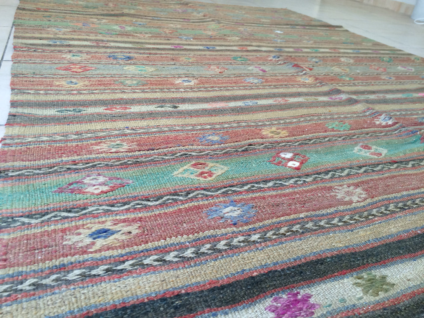 5 x 7 Flat Woven OUSHAK RUG TURKISH Flatweave Oushak Rug Vintage Oushak Runner Rug Vintage Runner Rug Wool Oushak Rug Hand Made Rugs