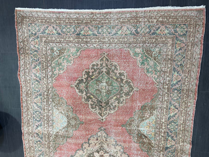 Antique Turkish Runner Rug Muted Distressed 4.9 x 12.6 Runner Rug, Vintage Runner Rug Hallway Runner Rug Kitchen Runner Wool Handmade Runner