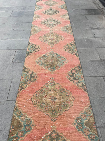 Extra Long Turkish Runner Very Long Oushak Runner Rug 2.8 x 20.2 Vintage Stair Runner Rug XL Oriental Runner Rug Staircase Red Runner