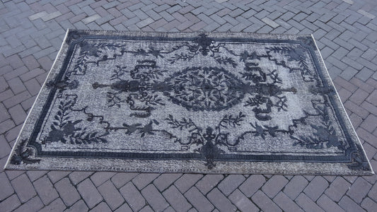 Grey Area Rug Vintage Rug Vintage living room rug Dark wool  Oriental RUG, Turkey Rugs Modern Oushak Rug Modern rug, Vintage Rug Persian