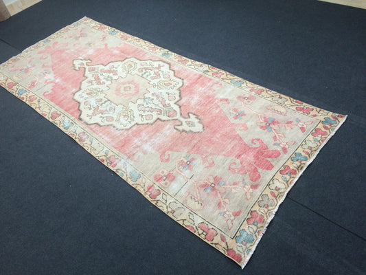 Vintage Pink rug, Vintage Turkish Rug, Oushak  Rug, Hand woven Rug, Bohemian Rug , Oriental Rug, Muted Vintage rug,