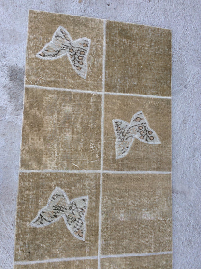 Butterfly Runner Rug, Patchwork Runner Rug, Living Room Rug,Oushak Rug,