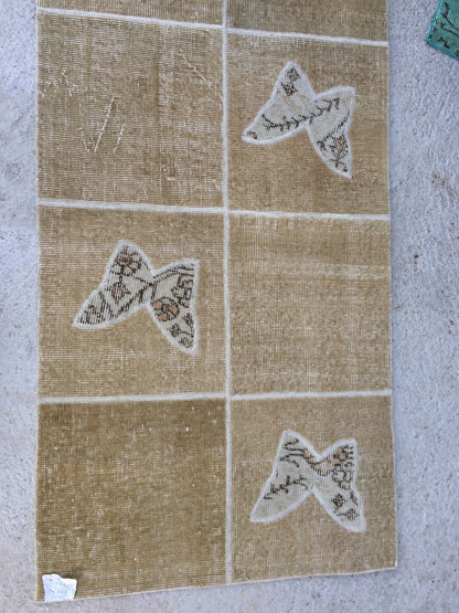 Butterfly Runner Rug, Patchwork Runner Rug, Living Room Rug,Oushak Rug,
