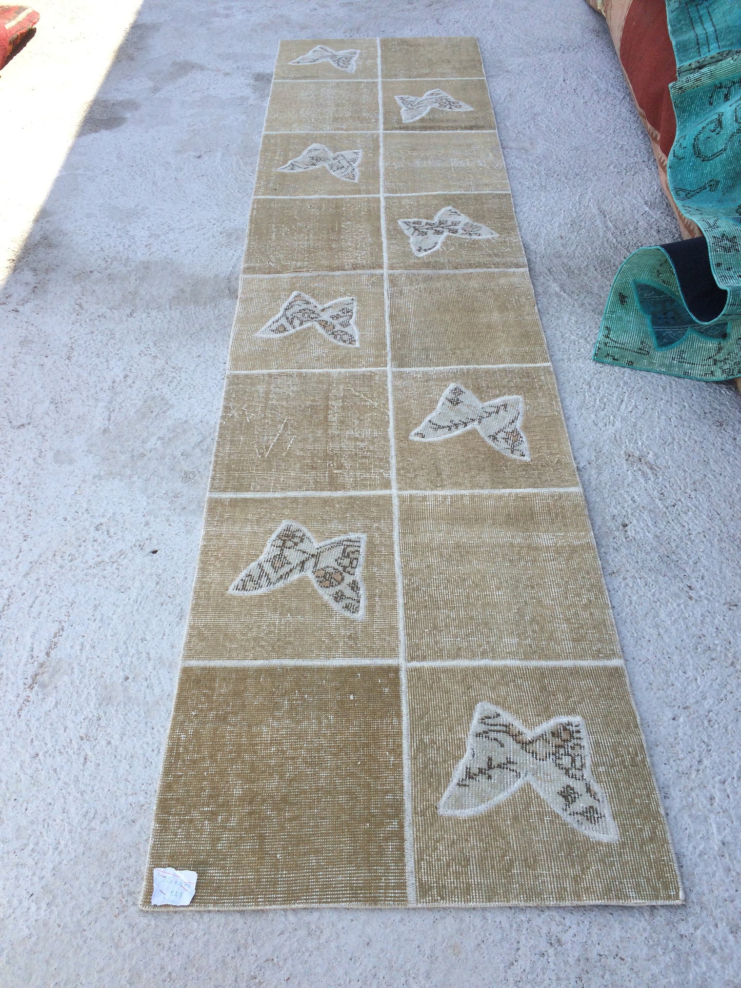 Butterfly Runner Rug, Patchwork Runner Rug, Living Room Rug,Oushak Rug,